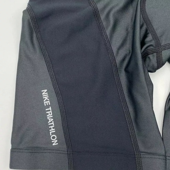 NWT [Nike] Cycling Padded Triathlon Shorts w/ Drawstring Black/Grey Womens Sz XS - Picture 3 of 6
